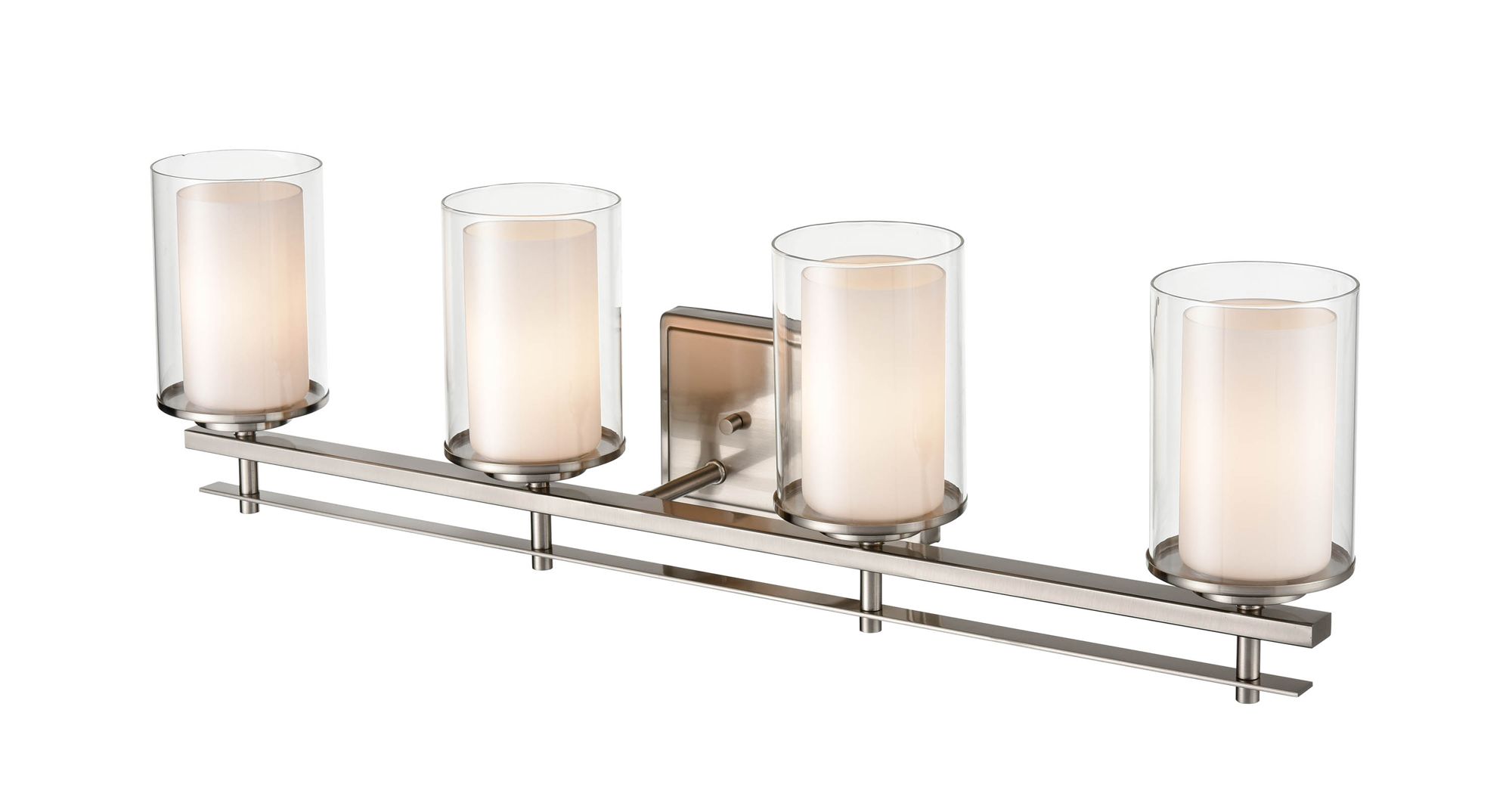 Image 4 Millennium Huderson 4-Light 31" Brushed Nickel Vanity Light with Shade more views