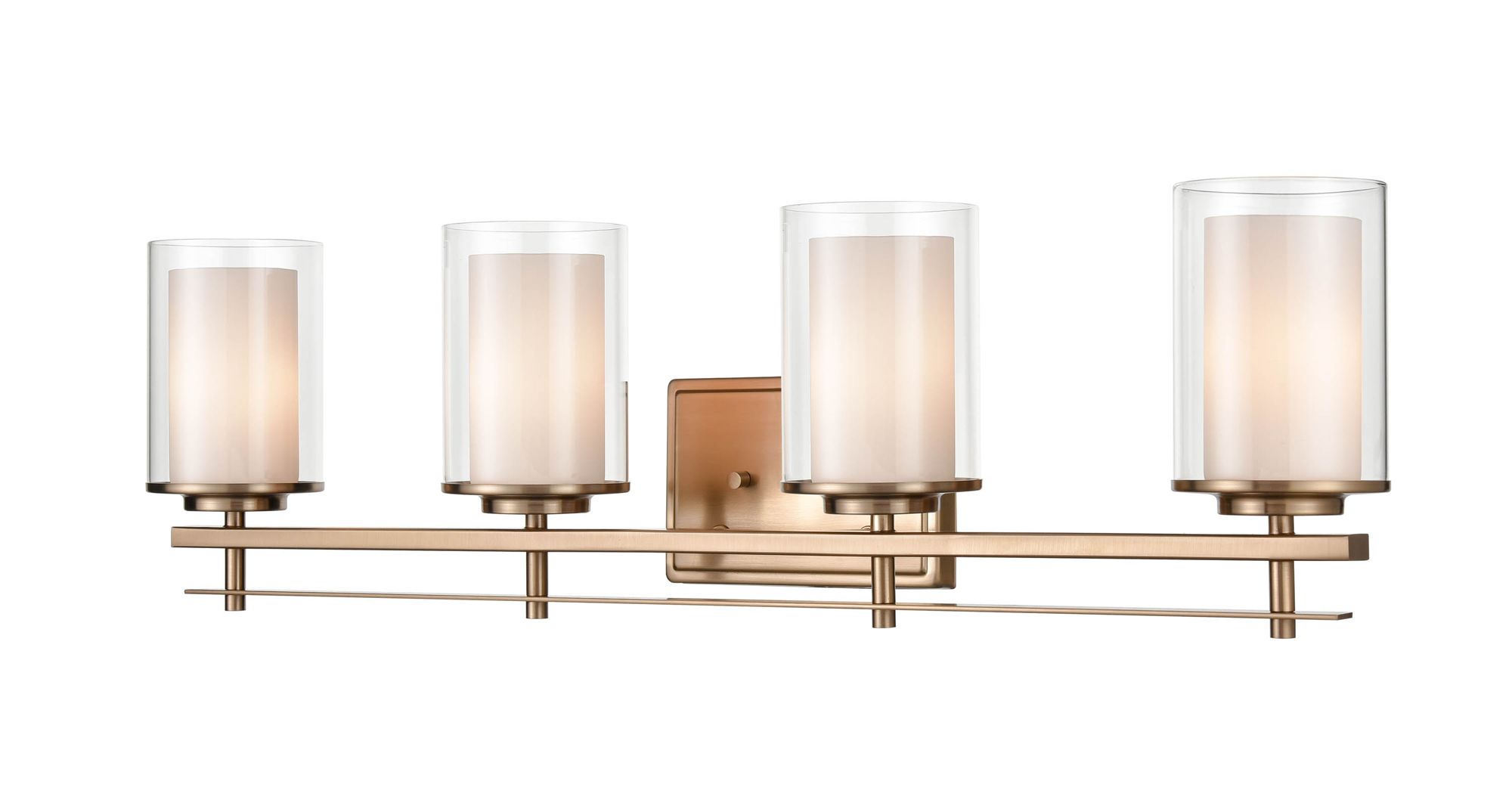 Image 2 Millennium Huderson 4-Light 31" Modern Gold Vanity Light with Glass Shade more views