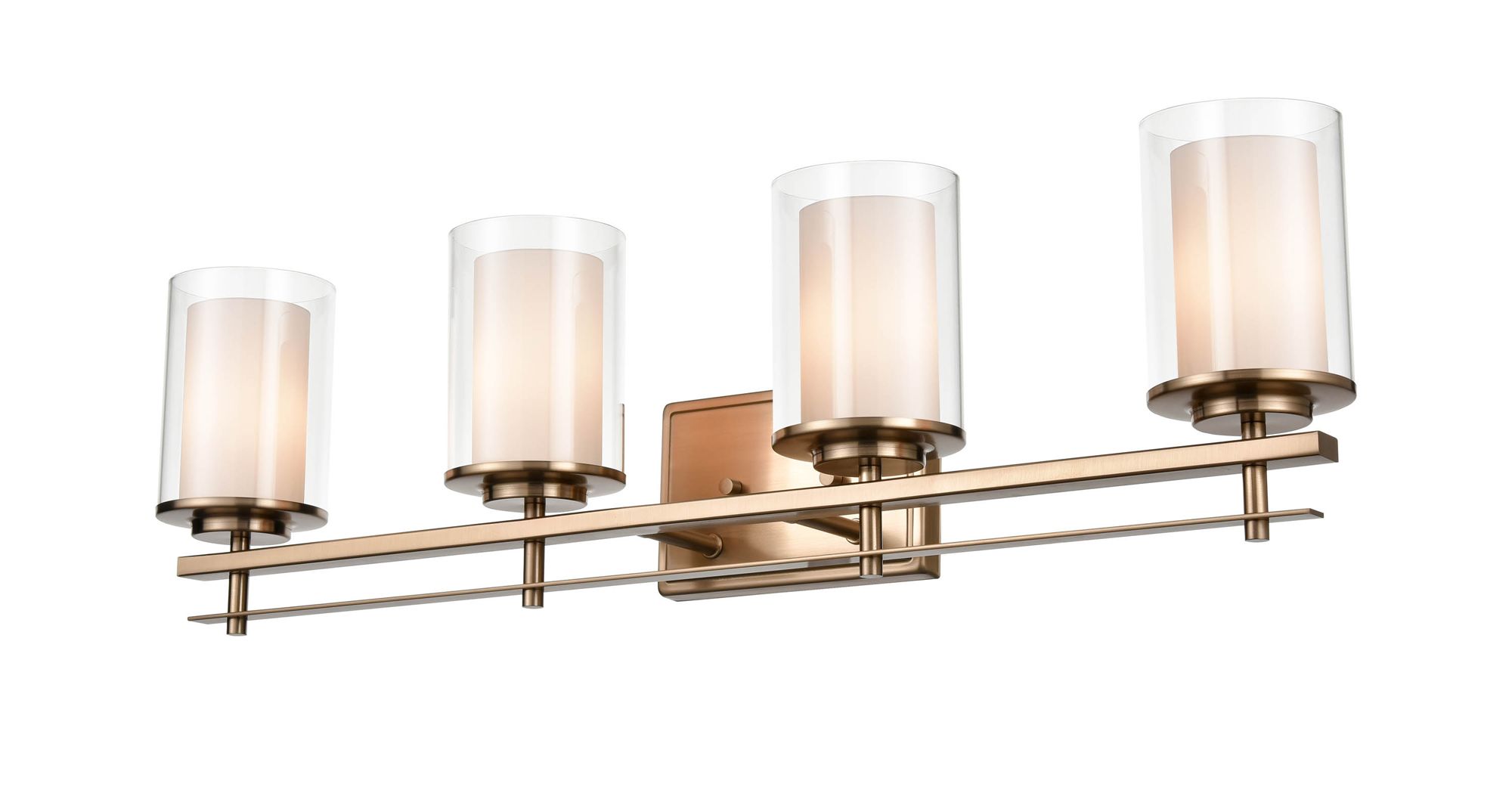 Image 3 Millennium Huderson 4-Light 31" Modern Gold Vanity Light with Glass Shade more views