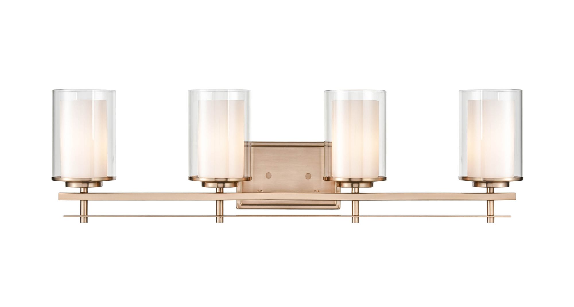 Image 4 Millennium Huderson 4-Light 31" Modern Gold Vanity Light with Glass Shade more views