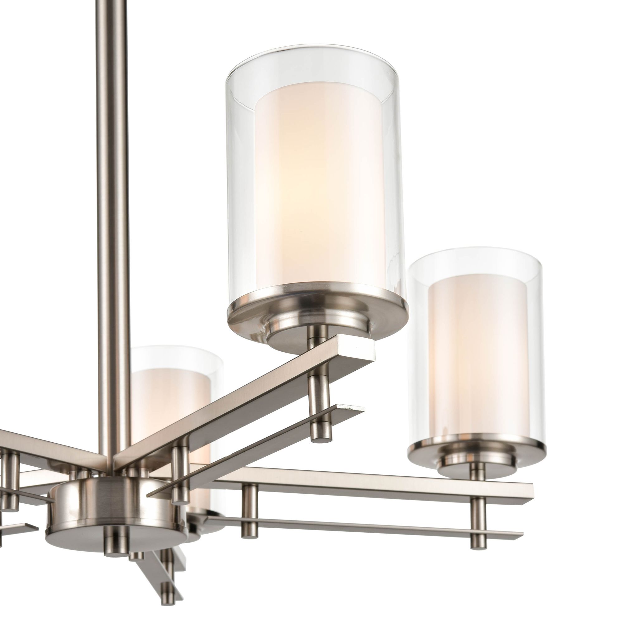 Image 5 Millennium Huderson 5-Light 26" Brushed Nickel Chandelier with Glass Shade more views
