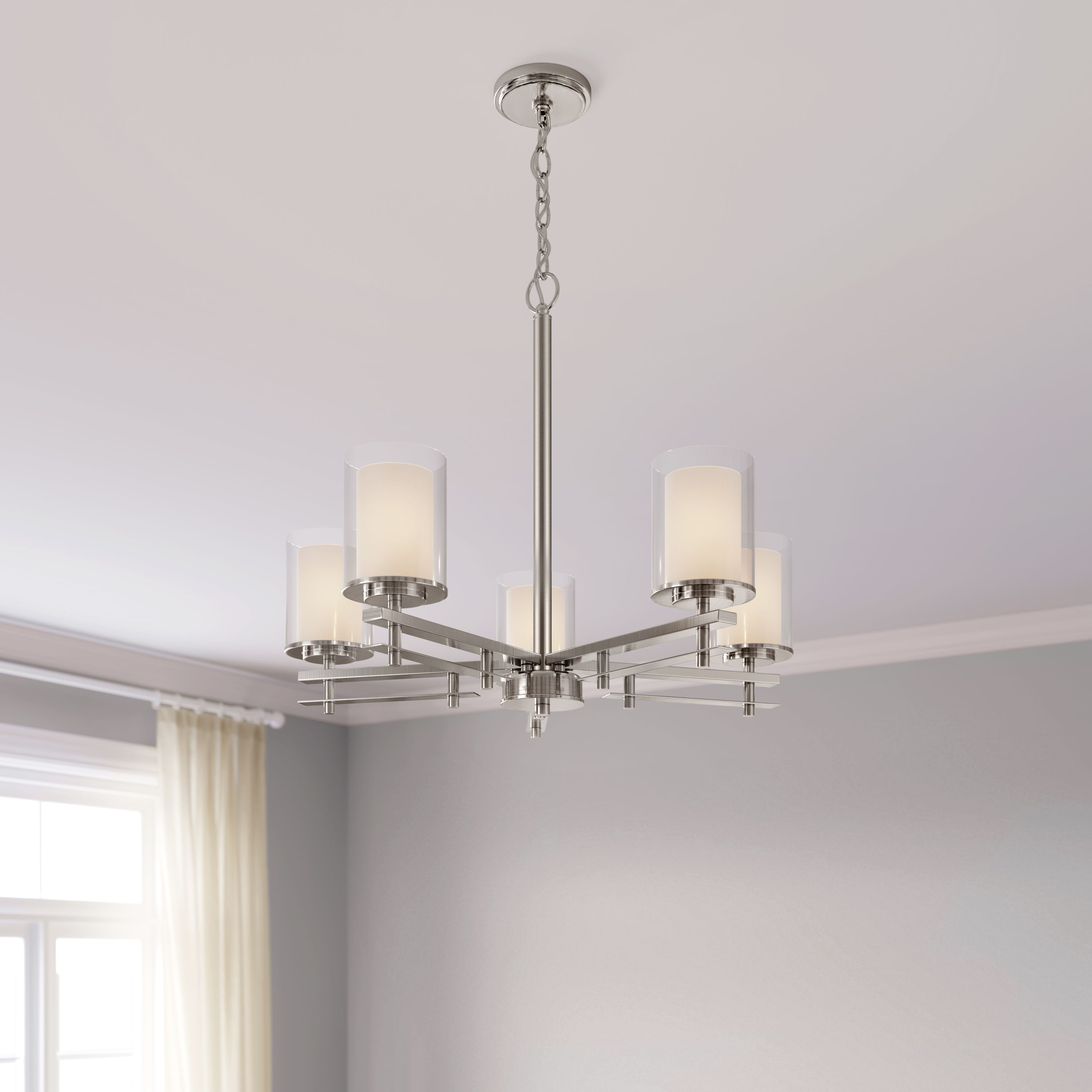 Image 6 Millennium Huderson 5 Light Chandelier Fixture in Brushed Nickel more views