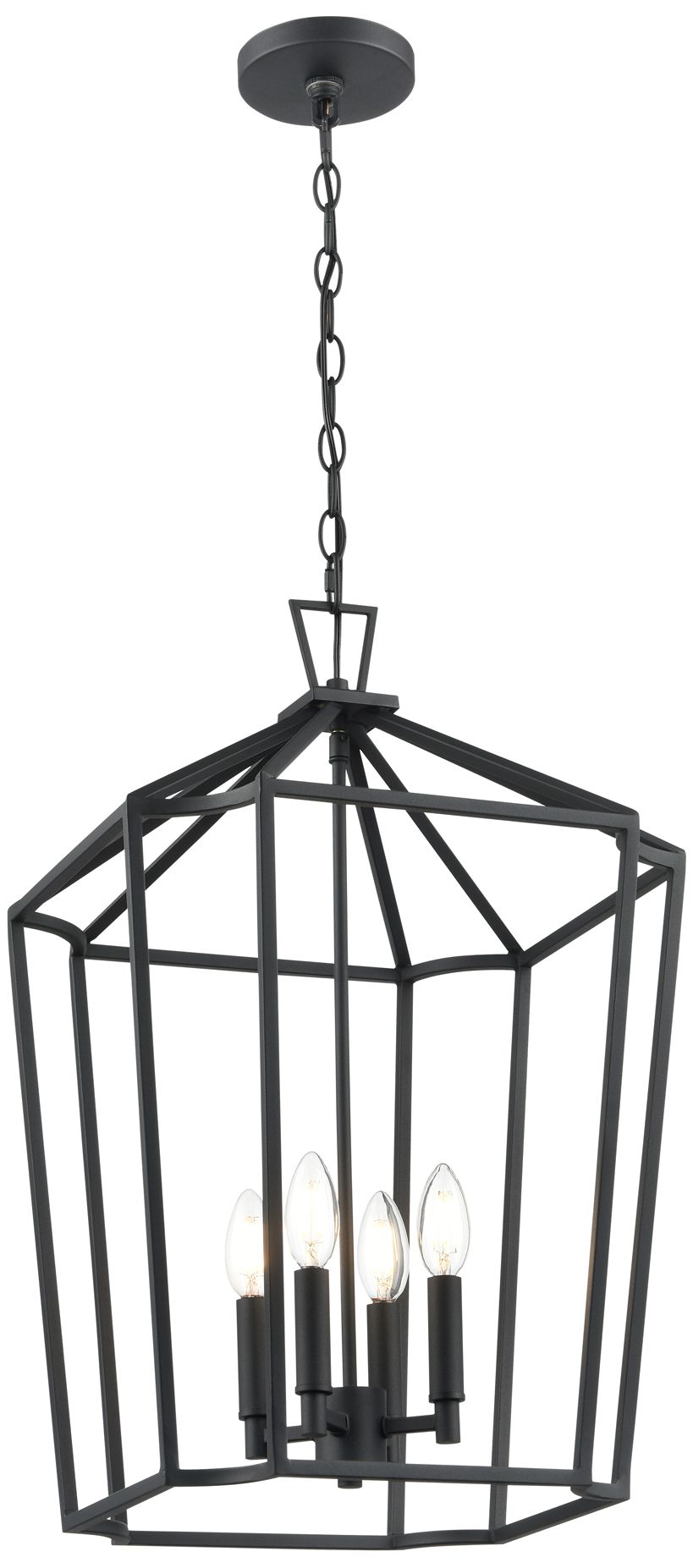Millennium Hylena 4-Light 15" Textured Black Pendant