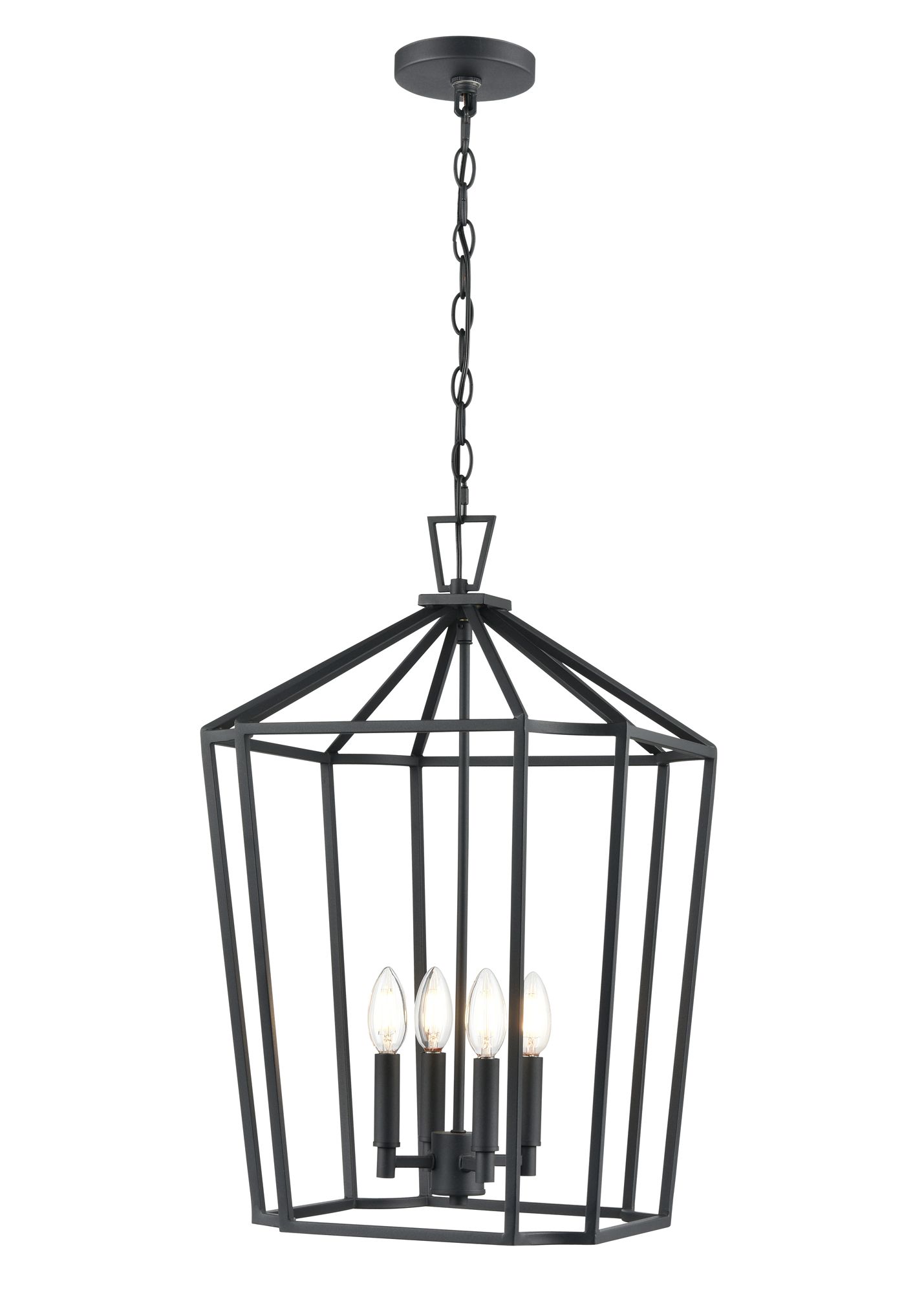 Image 2 Millennium Hylena 4-Light 15" Textured Black Pendant more views