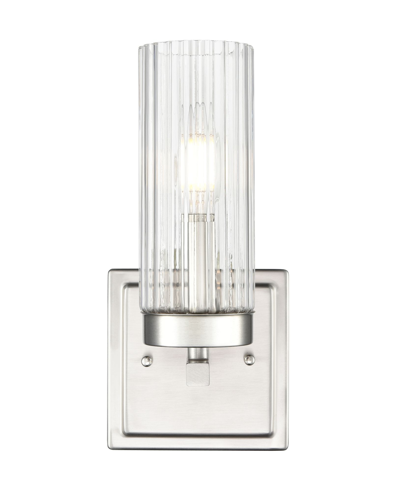 Thumbnail4 of Millennium Iversen 1-Light 5" Brushed Nickel Wall Sconce with Glass Shade more views