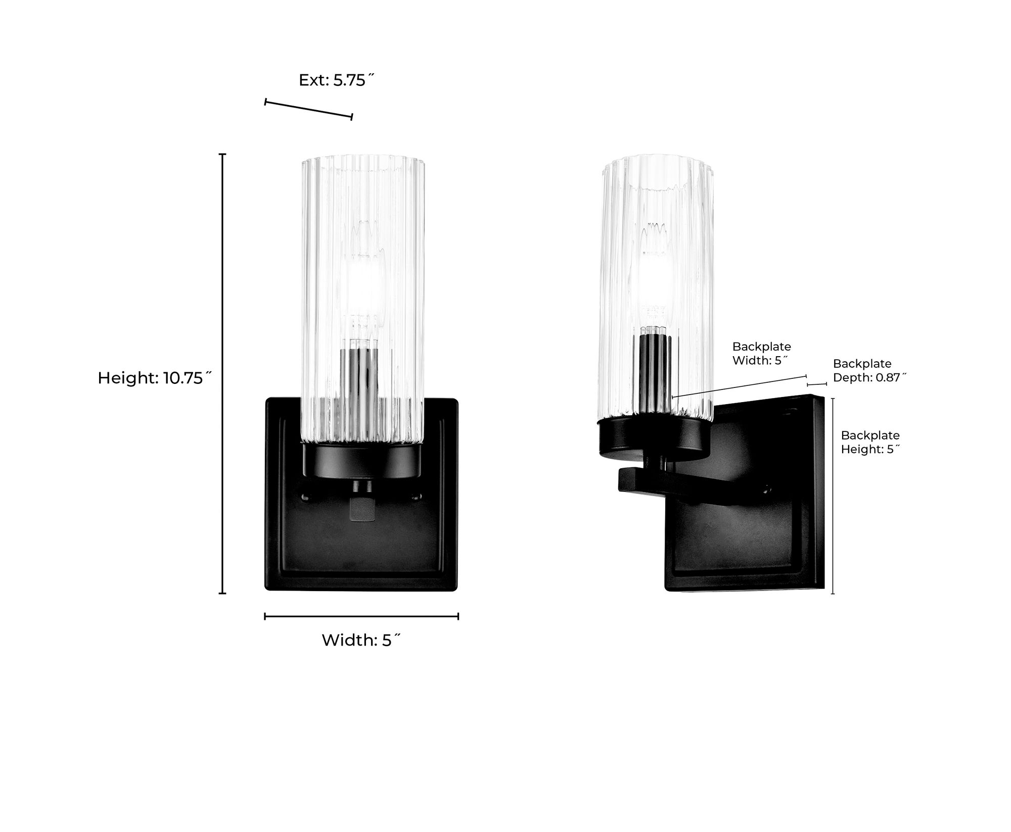 Millennium Iversen 1-Light 5" Brushed Nickel Wall Sconce with Glass Shade