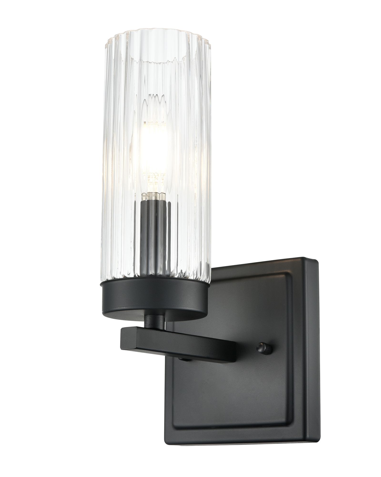 Image 2 Millennium Iversen 1-Light 5" Matte Black Wall Sconce with Glass Shade more views