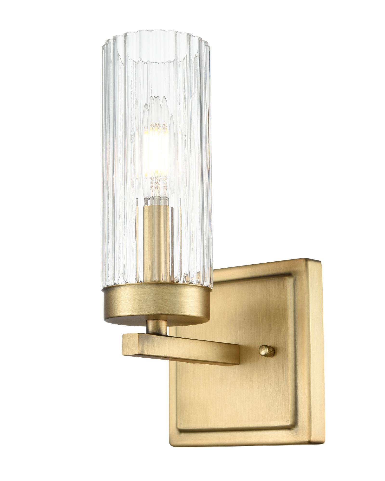 Image 2 Millennium Iversen 1-Light 5" Vintage Brass Wall Sconce with Glass Shade more views