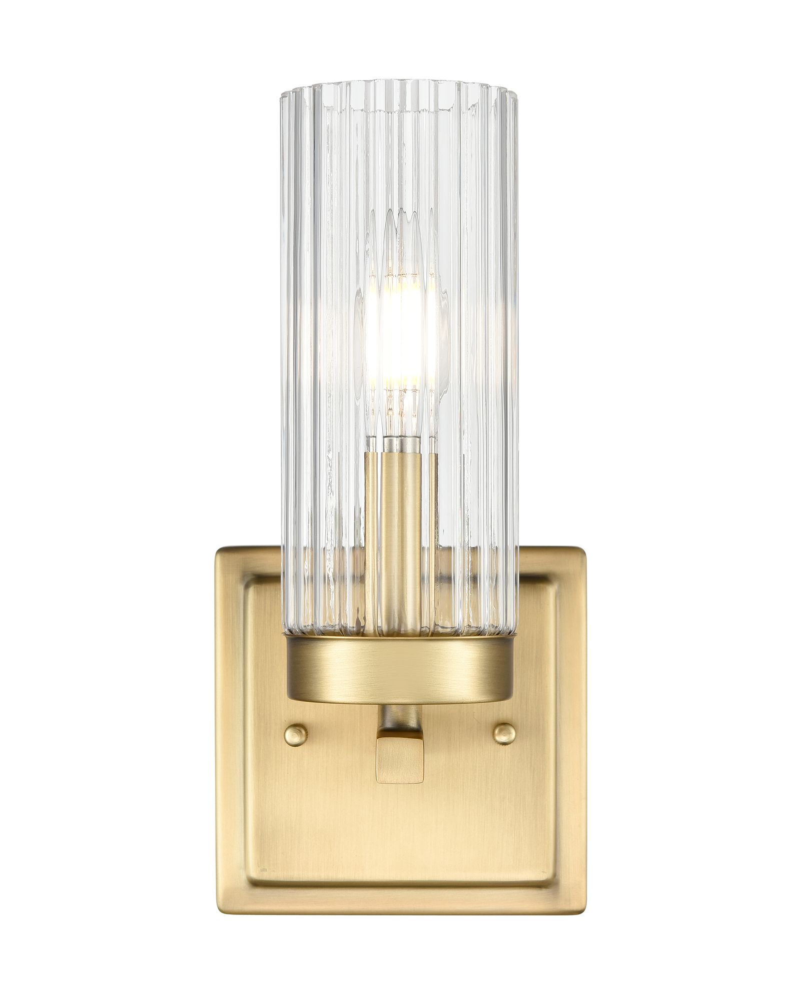 Image 3 Millennium Iversen 1-Light 5" Vintage Brass Wall Sconce with Glass Shade more views