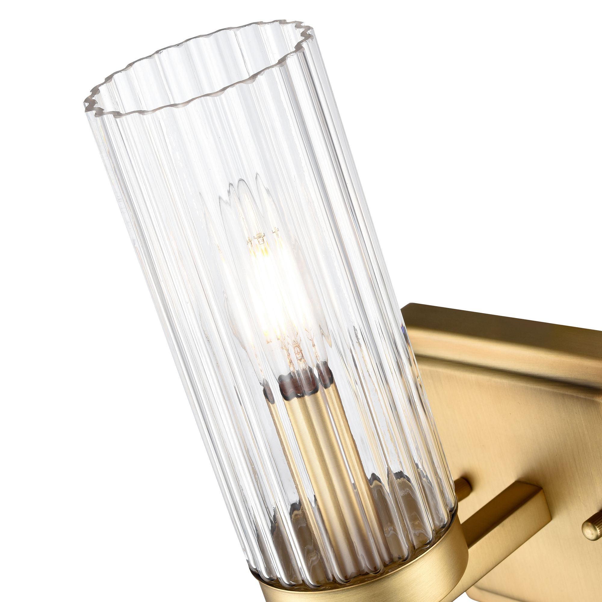 Image 6 Millennium Iversen 1-Light 5" Vintage Brass Wall Sconce with Glass Shade more views