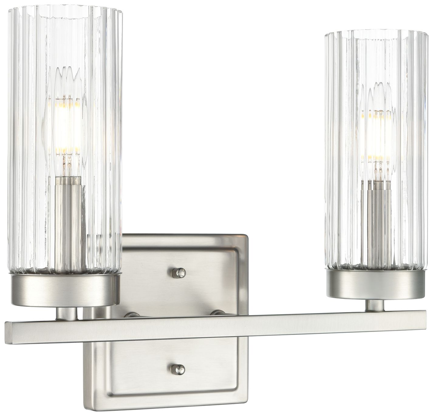 Millennium Iversen 2-Light 12.5" Brushed Nickel Vanity Light with Shade