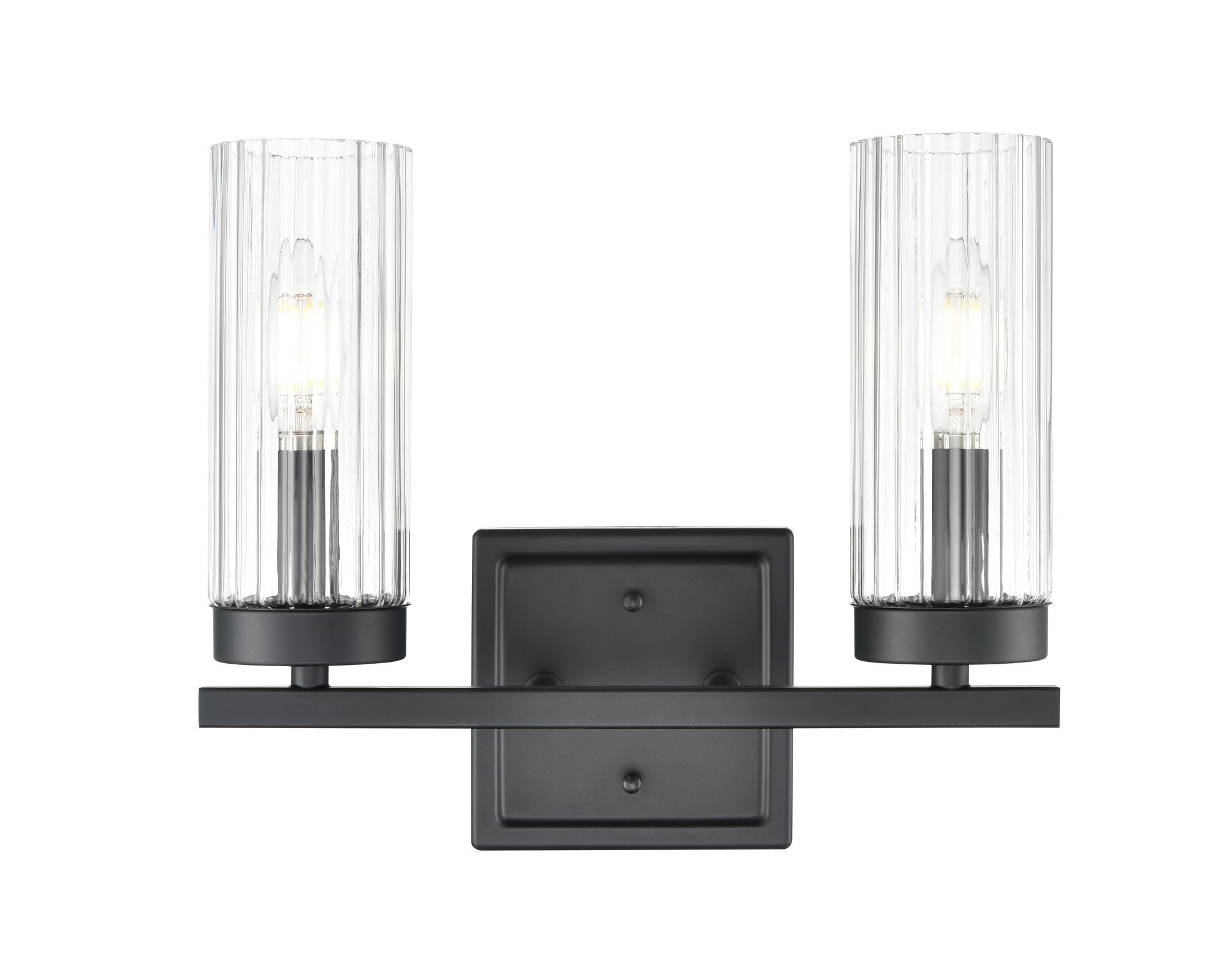Image 3 Millennium Iversen 2-Light 12.5" Matte Black Vanity Light with Glass Shade more views