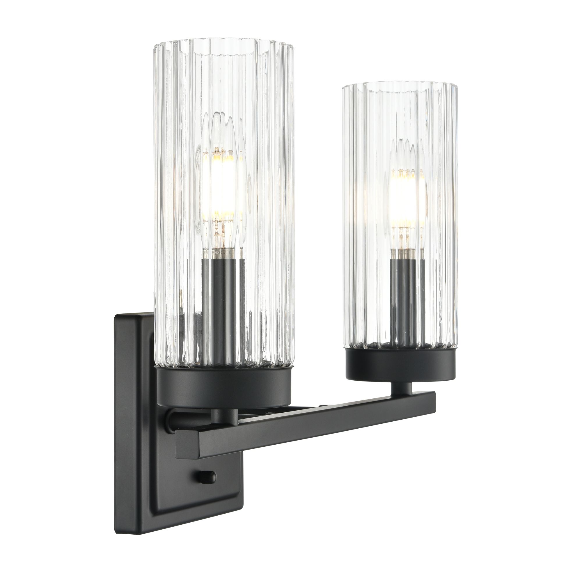 Image 4 Millennium Iversen 2-Light 12.5" Matte Black Vanity Light with Glass Shade more views