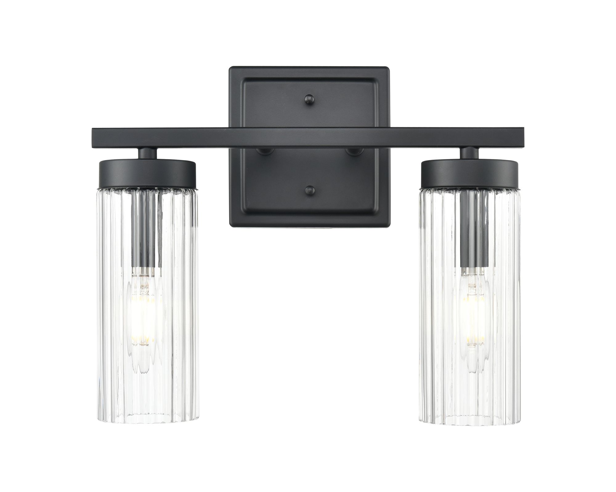 Image 5 Millennium Iversen 2-Light 12.5" Matte Black Vanity Light with Glass Shade more views