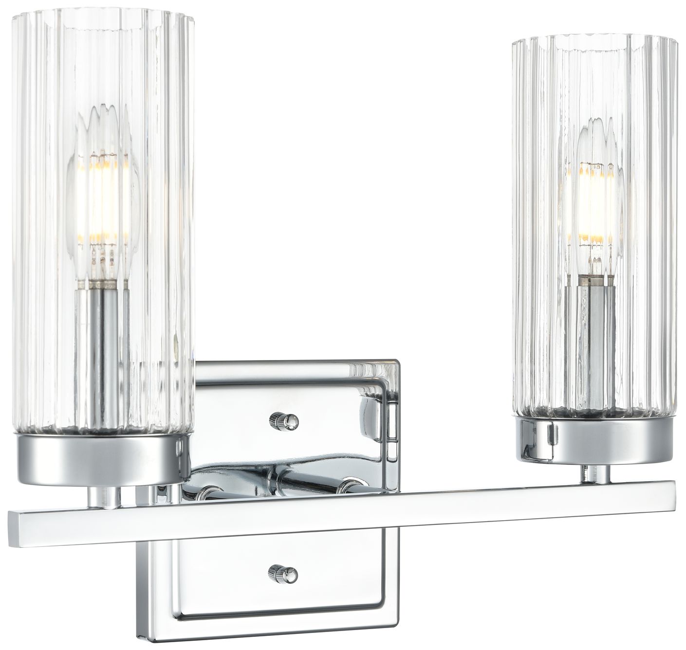Millennium Iversen 2-Light 12.5" Polished Chrome Vanity Light with Shade