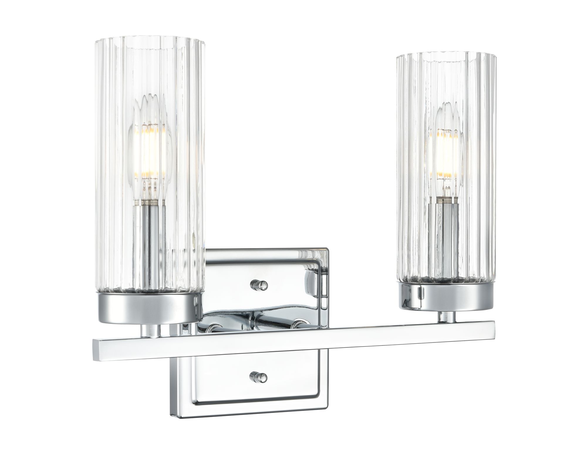 Image 2 Millennium Iversen 2-Light 12.5" Polished Chrome Vanity Light with Shade more views