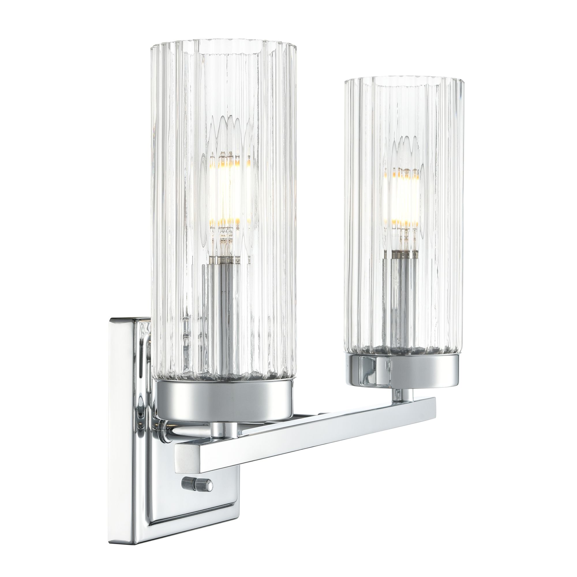 Image 4 Millennium Iversen 2-Light 12.5" Polished Chrome Vanity Light with Shade more views
