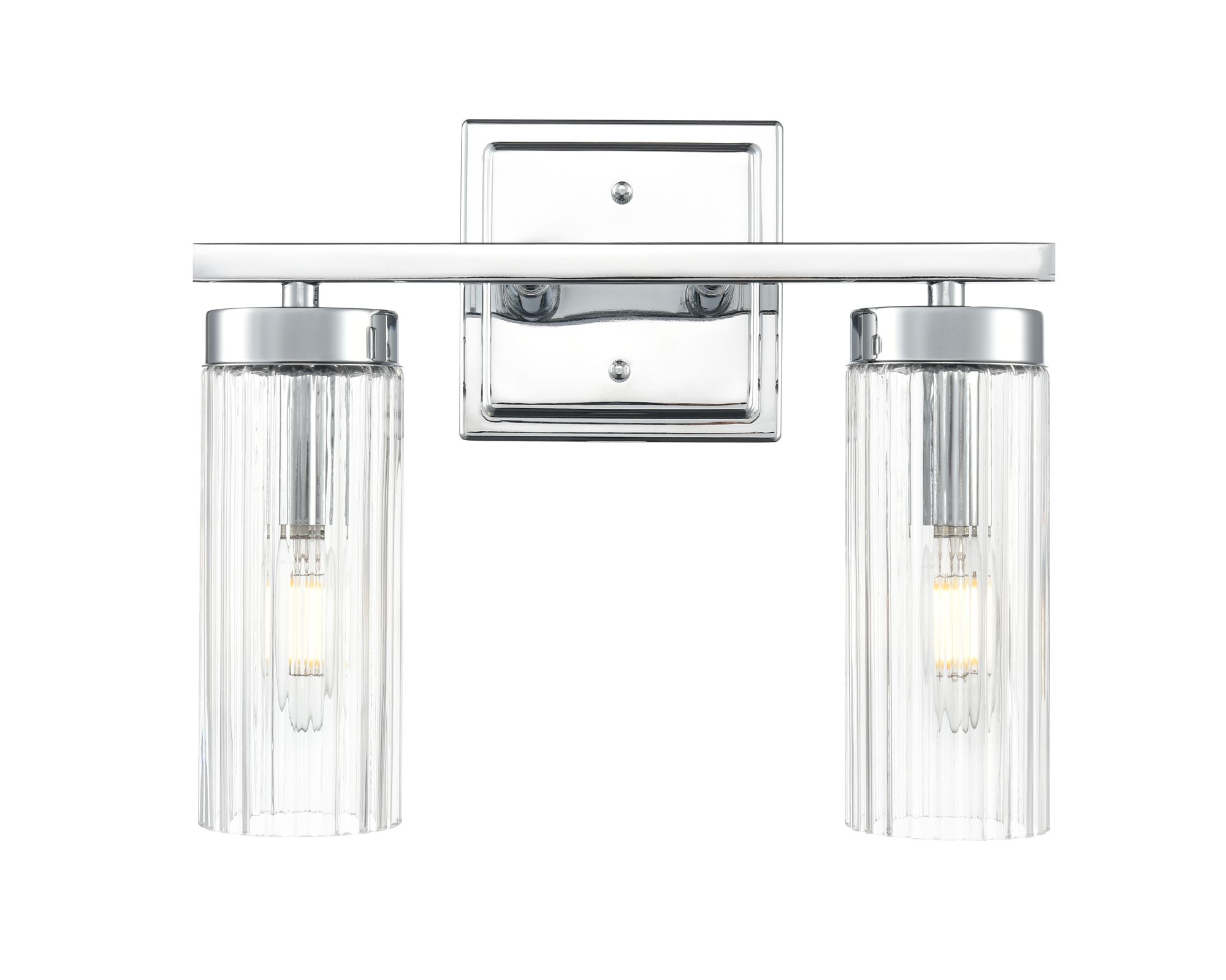 Image 5 Millennium Iversen 2-Light 12.5" Polished Chrome Vanity Light with Shade more views