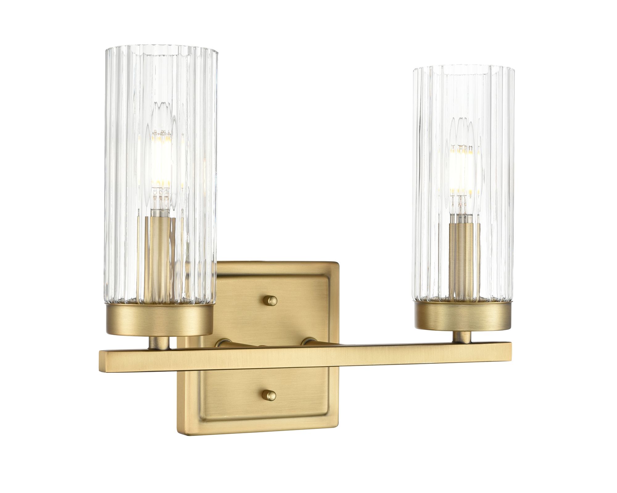 Image 4 Millennium Iversen 2-Light 12.5" Vintage Brass Vanity Light with Shade more views