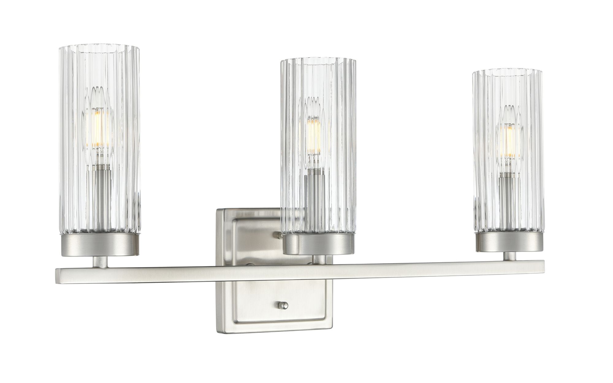 Image 2 Millennium Iversen 3-Light 21" Brushed Nickel Vanity Light with Glass Shade more views