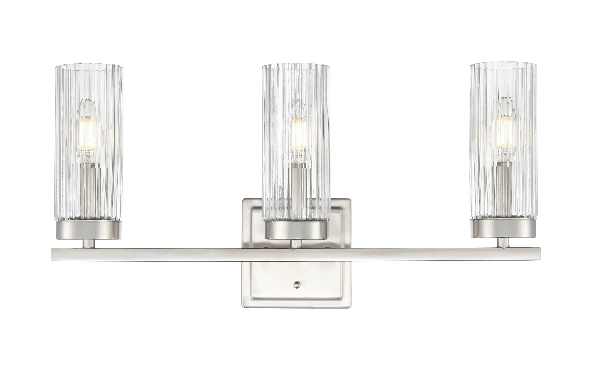 Image 3 Millennium Iversen 3-Light 21" Brushed Nickel Vanity Light with Glass Shade more views
