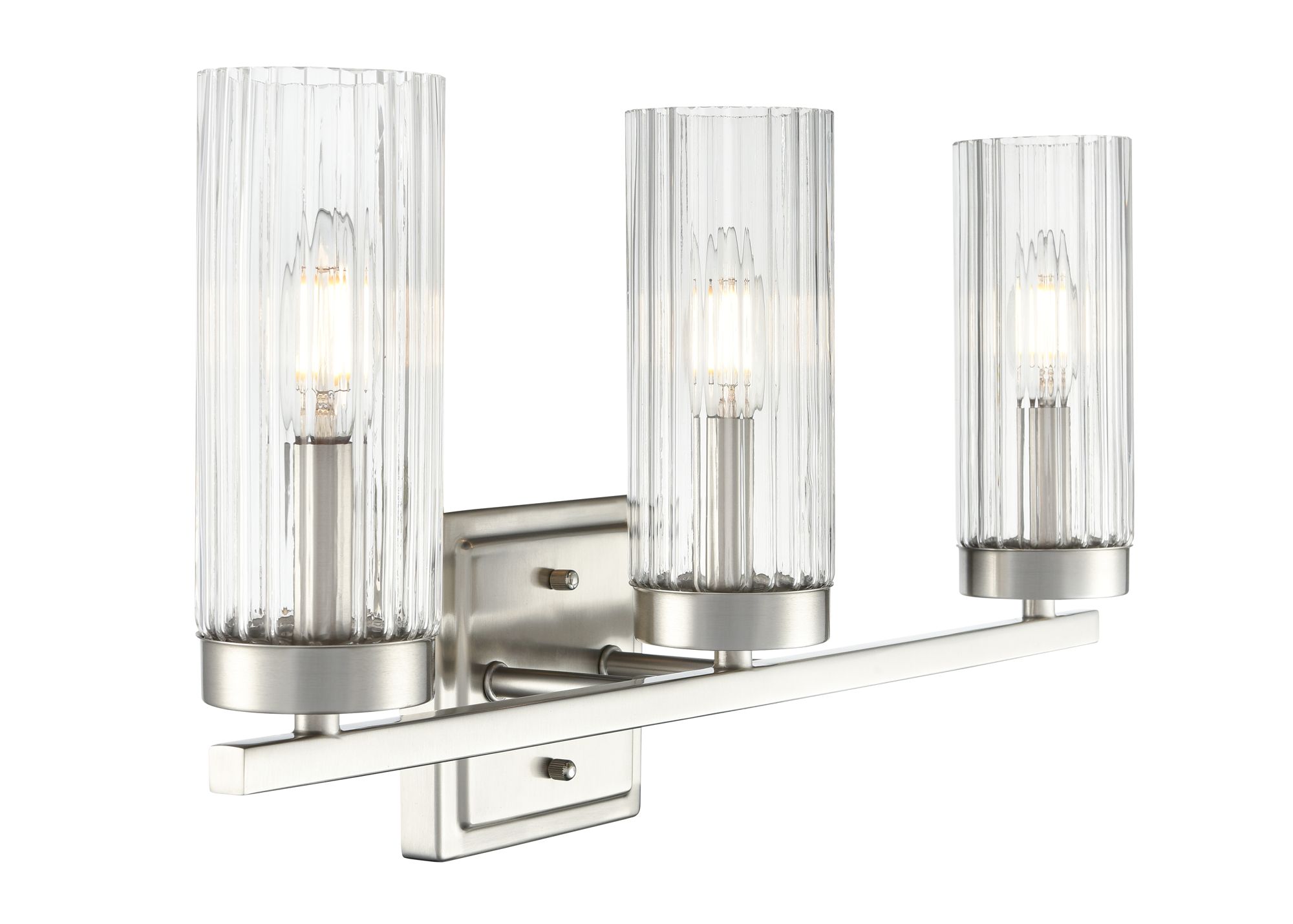 Image 4 Millennium Iversen 3-Light 21" Brushed Nickel Vanity Light with Glass Shade more views