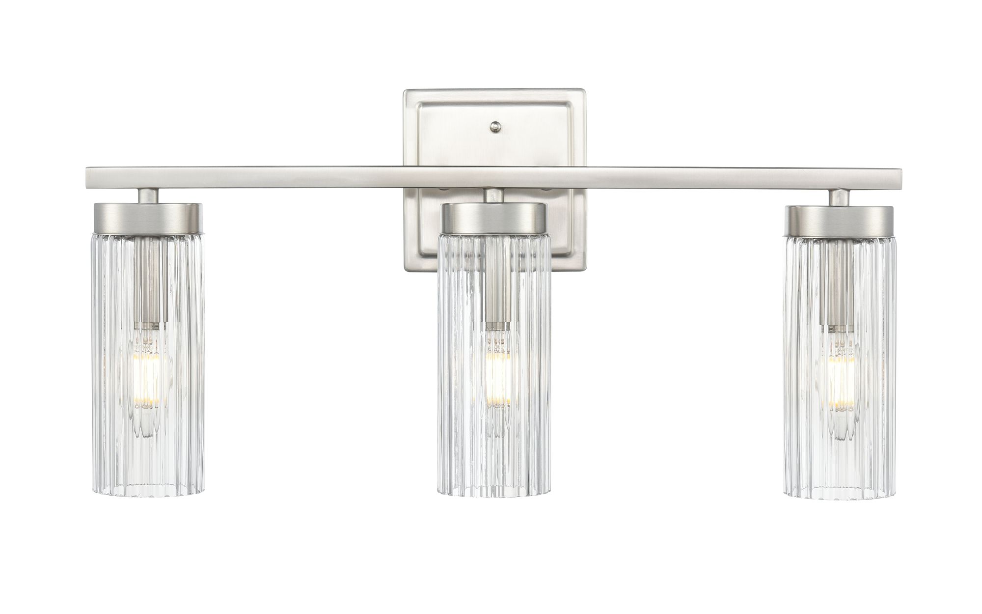 Image 5 Millennium Iversen 3-Light 21" Brushed Nickel Vanity Light with Glass Shade more views