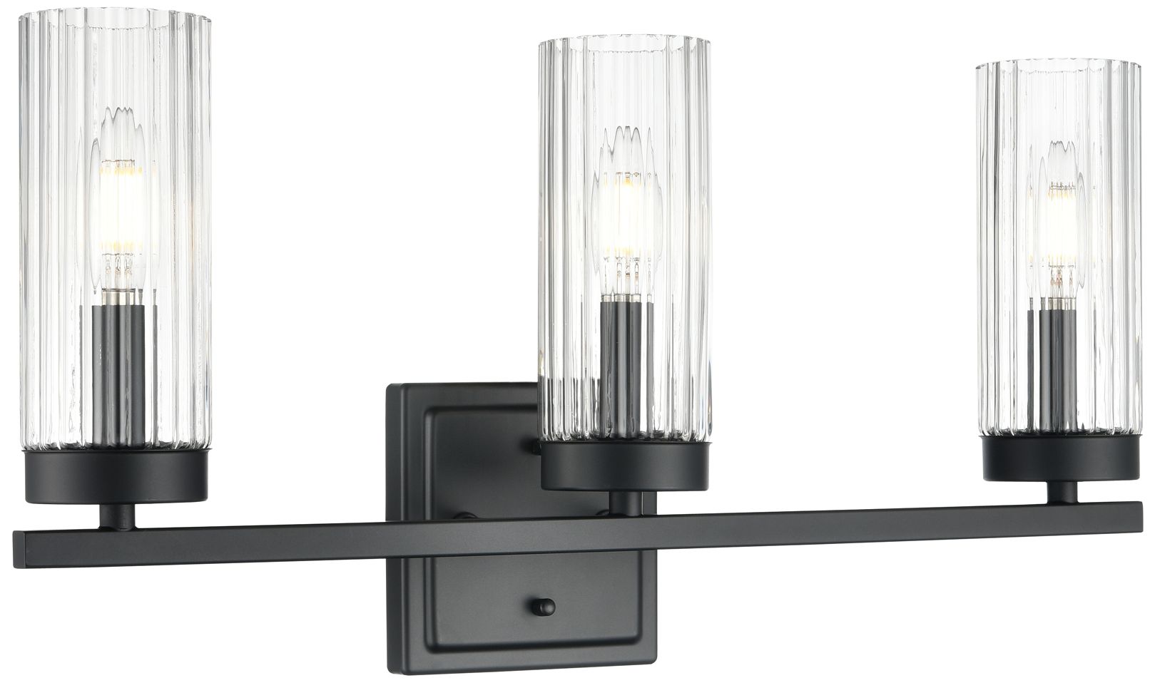 Millennium Iversen 3-Light 21" Matte Black Vanity Light with Glass Shade