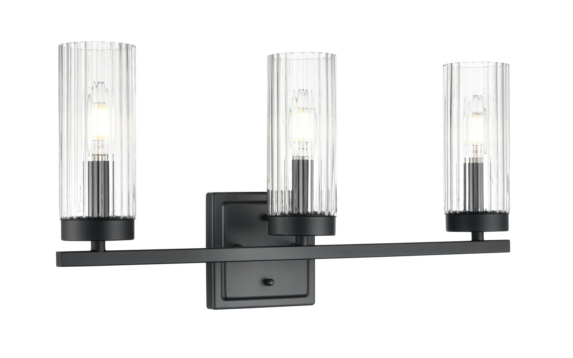 Image 2 Millennium Iversen 3-Light 21" Matte Black Vanity Light with Glass Shade more views