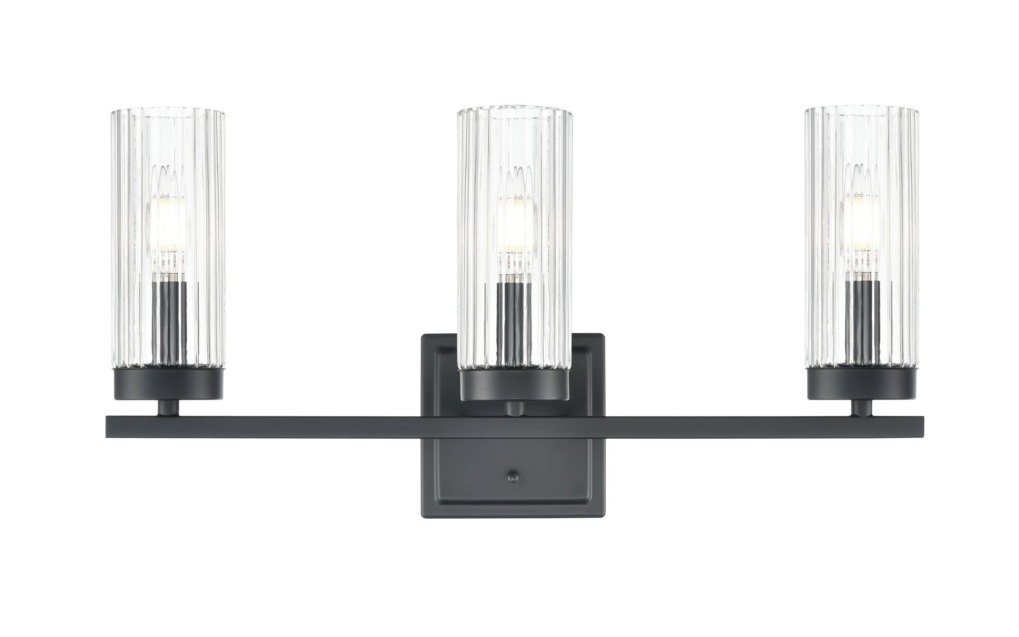 Image 3 Millennium Iversen 3-Light 21" Matte Black Vanity Light with Glass Shade more views