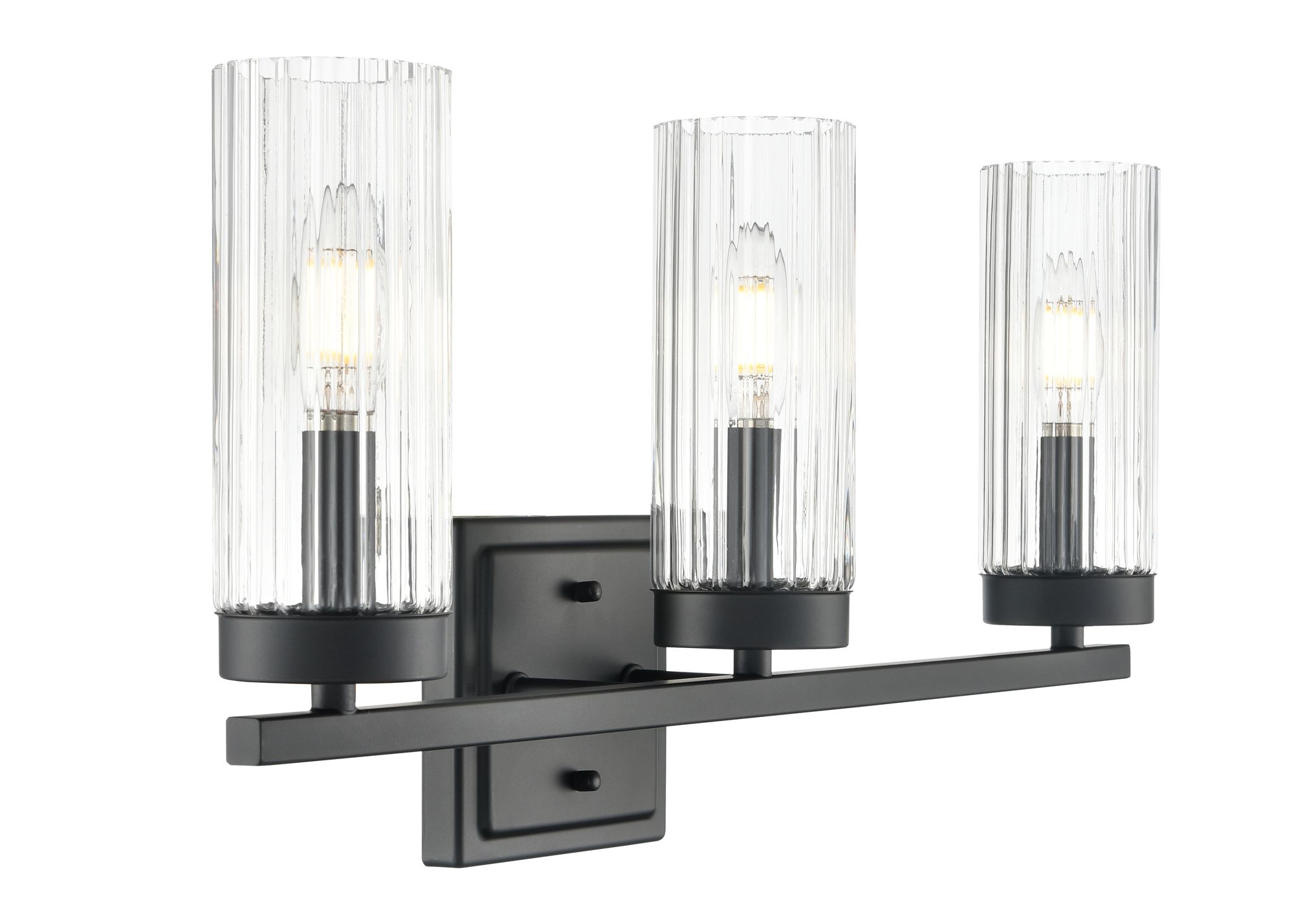 Image 4 Millennium Iversen 3-Light 21" Matte Black Vanity Light with Glass Shade more views