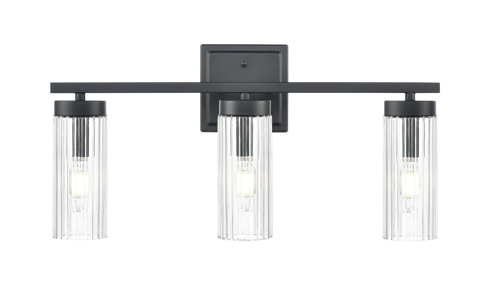 Image 5 Millennium Iversen 3-Light 21" Matte Black Vanity Light with Glass Shade more views