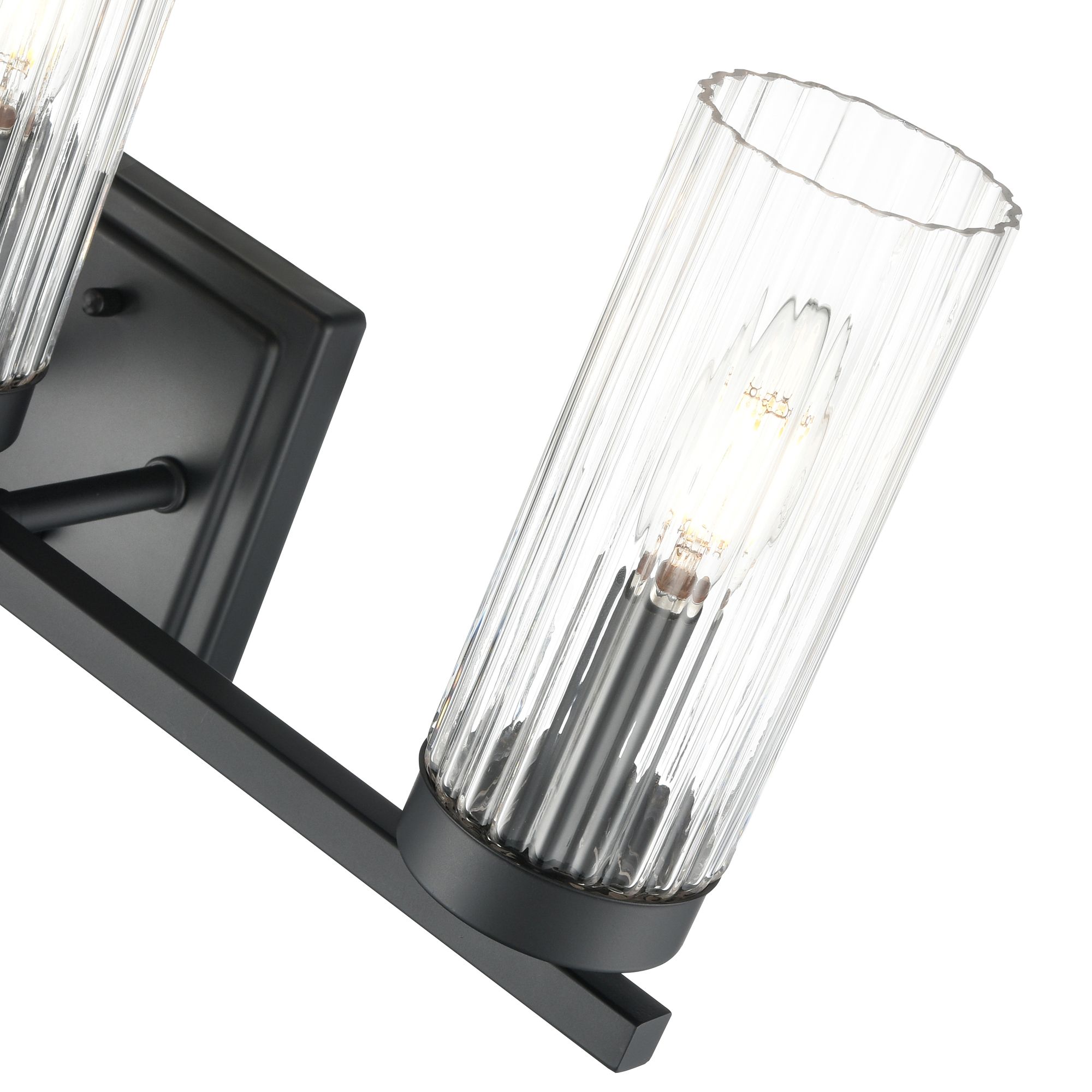 Image 6 Millennium Iversen 3-Light 21" Matte Black Vanity Light with Glass Shade more views