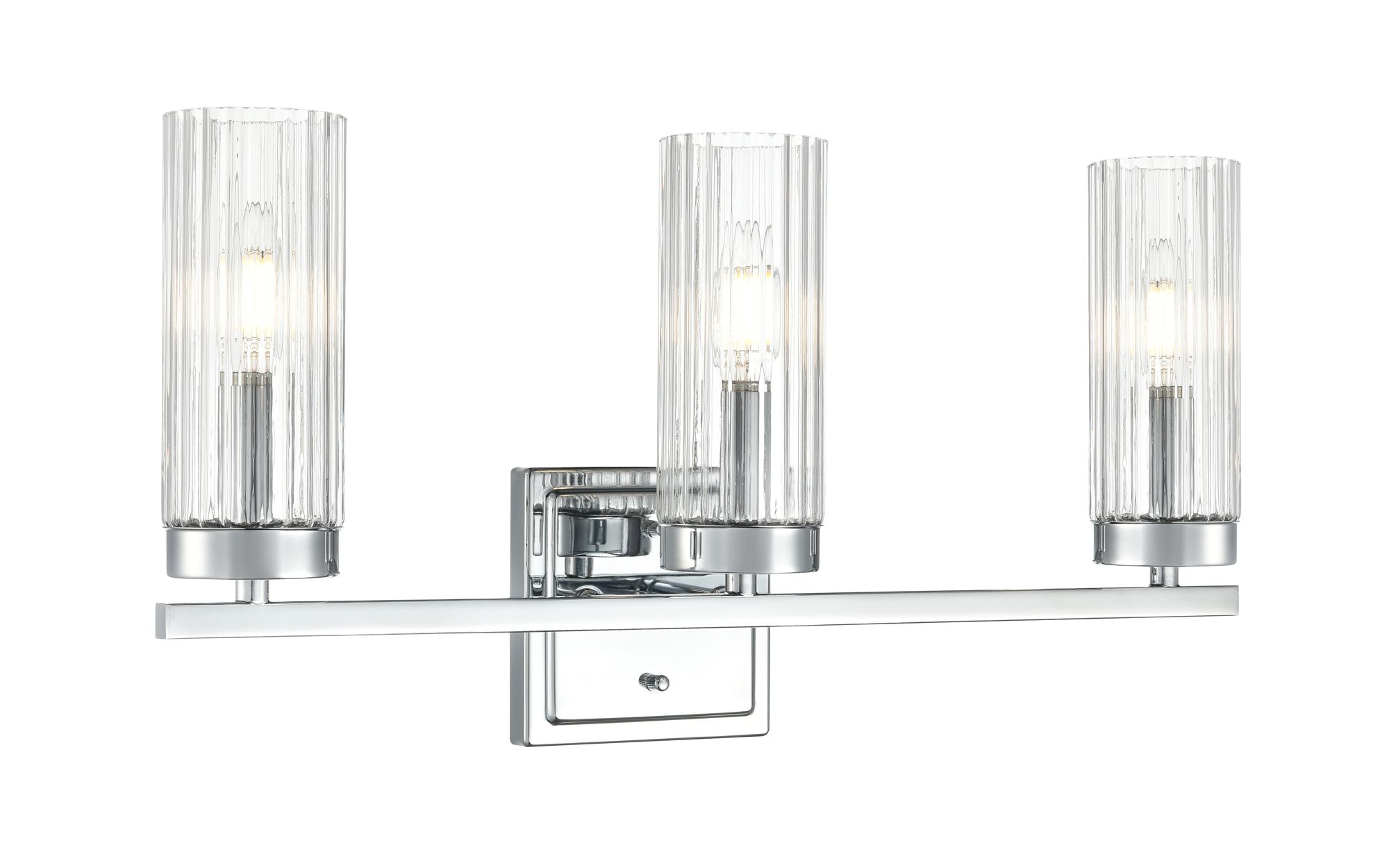 Image 2 Millennium Iversen 3-Light 21" Polished Chrome Vanity Light with Shade more views
