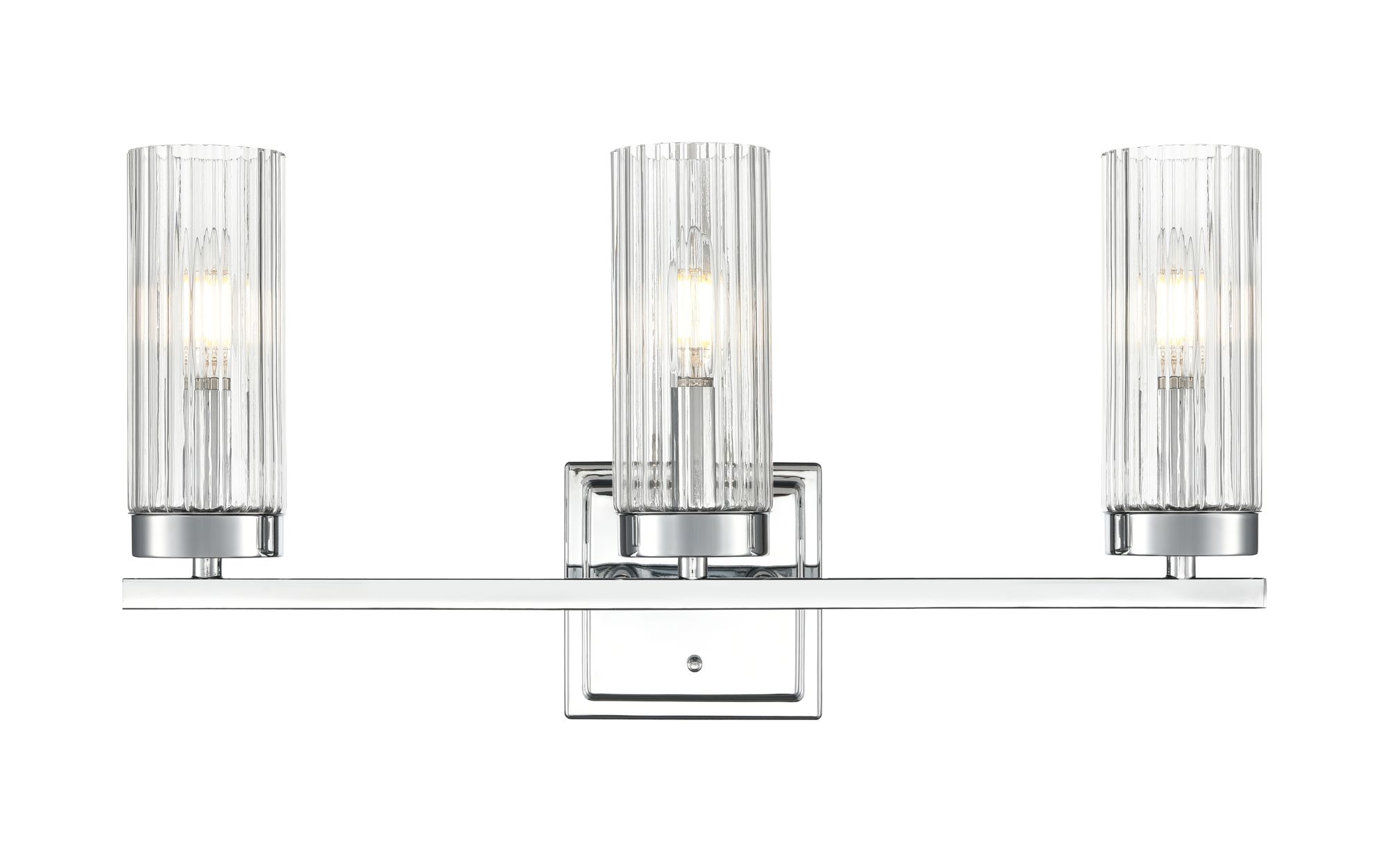 Image 3 Millennium Iversen 3-Light 21" Polished Chrome Vanity Light with Shade more views