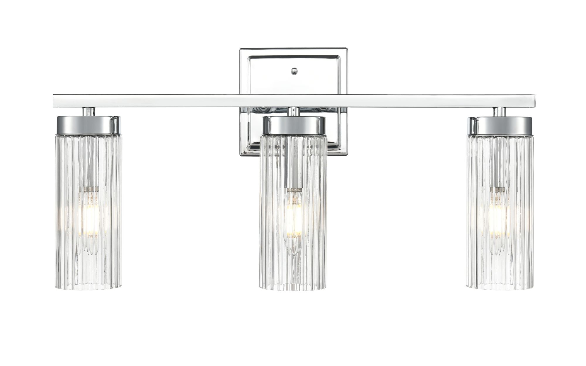 Image 5 Millennium Iversen 3-Light 21" Polished Chrome Vanity Light with Shade more views