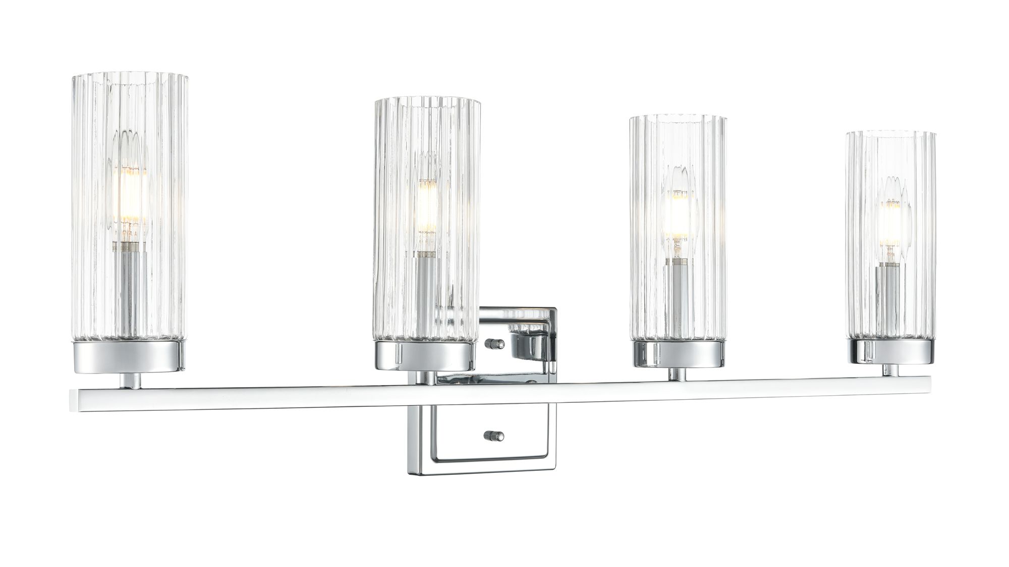 Image 2 Millennium Iversen 4-Light 29.75" Polished Chrome Vanity Light with Shade more views