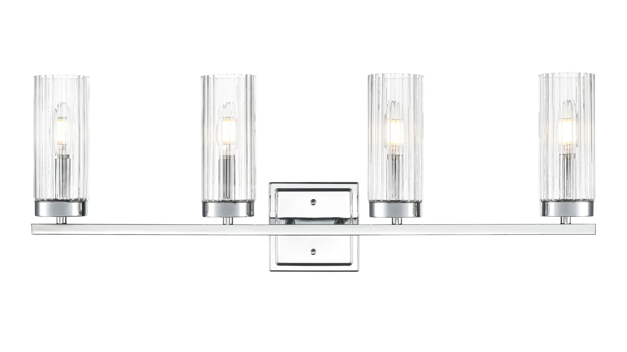 Image 3 Millennium Iversen 4-Light 29.75" Polished Chrome Vanity Light with Shade more views