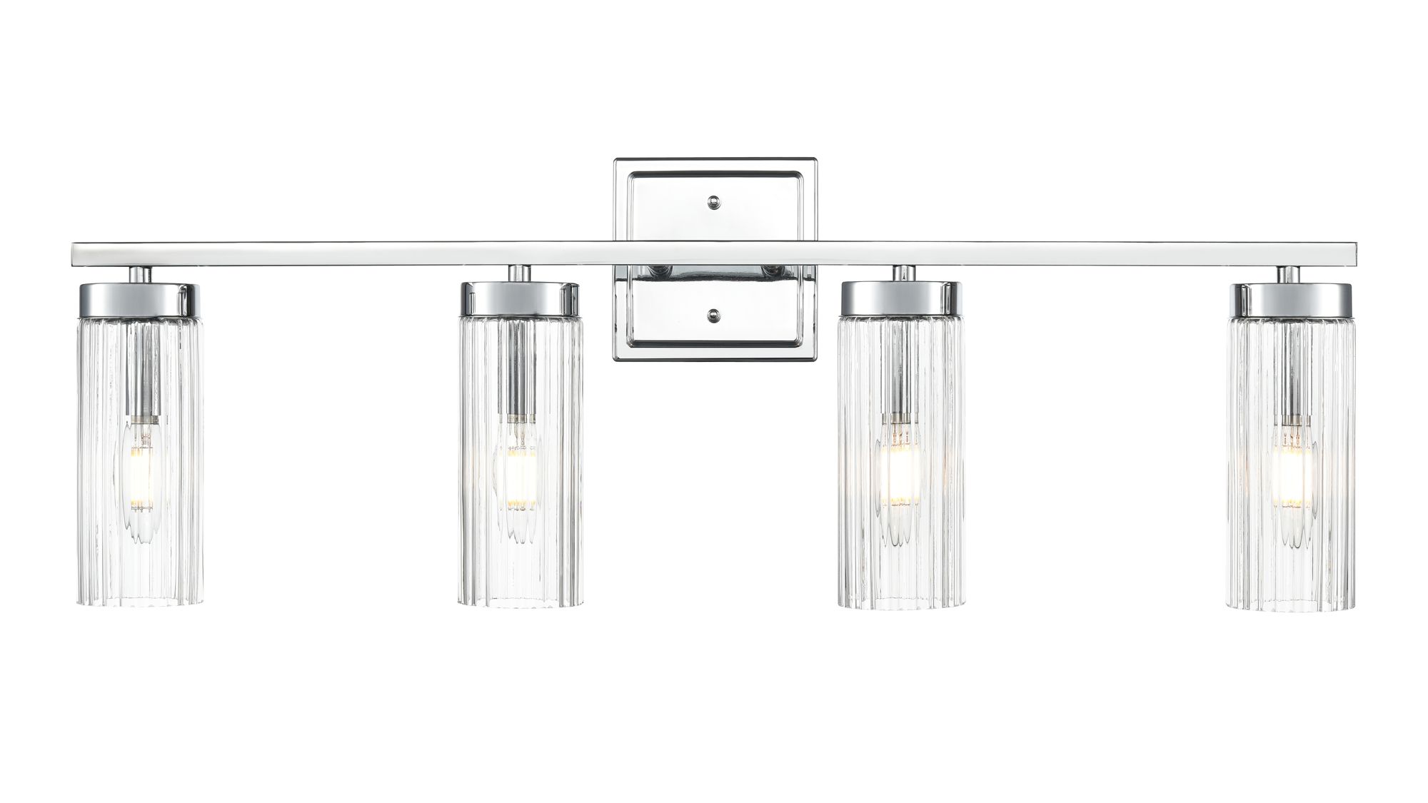 Image 4 Millennium Iversen 4-Light 29.75" Polished Chrome Vanity Light with Shade more views
