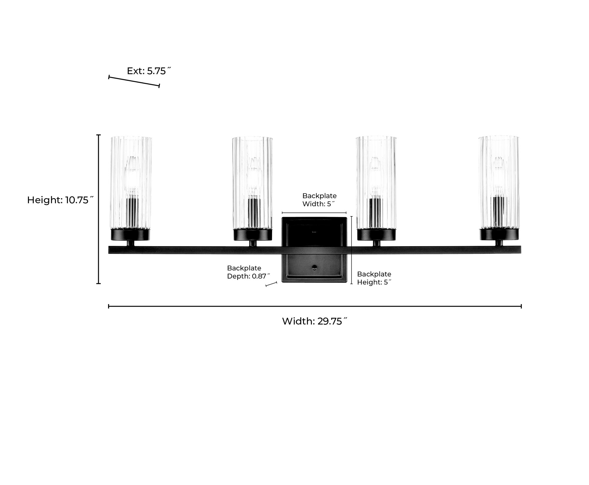 Image 7 Millennium Iversen 4-Light 29.75" Polished Chrome Vanity Light with Shade more views