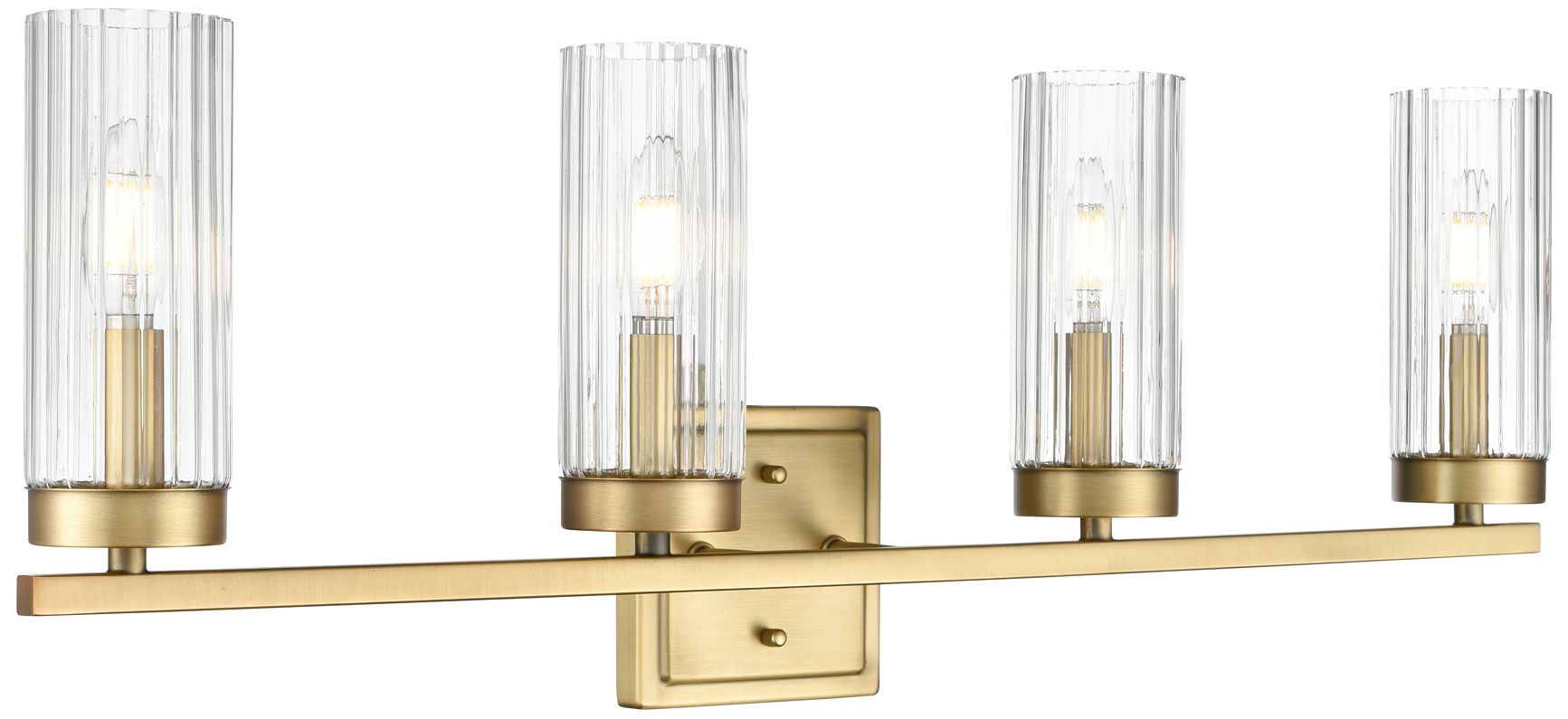 Millennium Iversen 4-Light 29.75" Vintage Brass Vanity Light with Shade