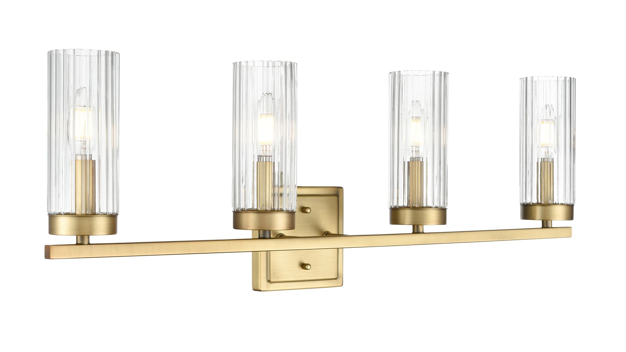 Image 2 Millennium Iversen 4-Light 29.75" Vintage Brass Vanity Light with Shade more views