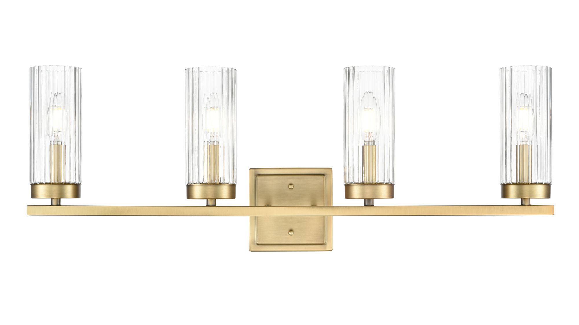 Image 3 Millennium Iversen 4-Light 29.75" Vintage Brass Vanity Light with Shade more views
