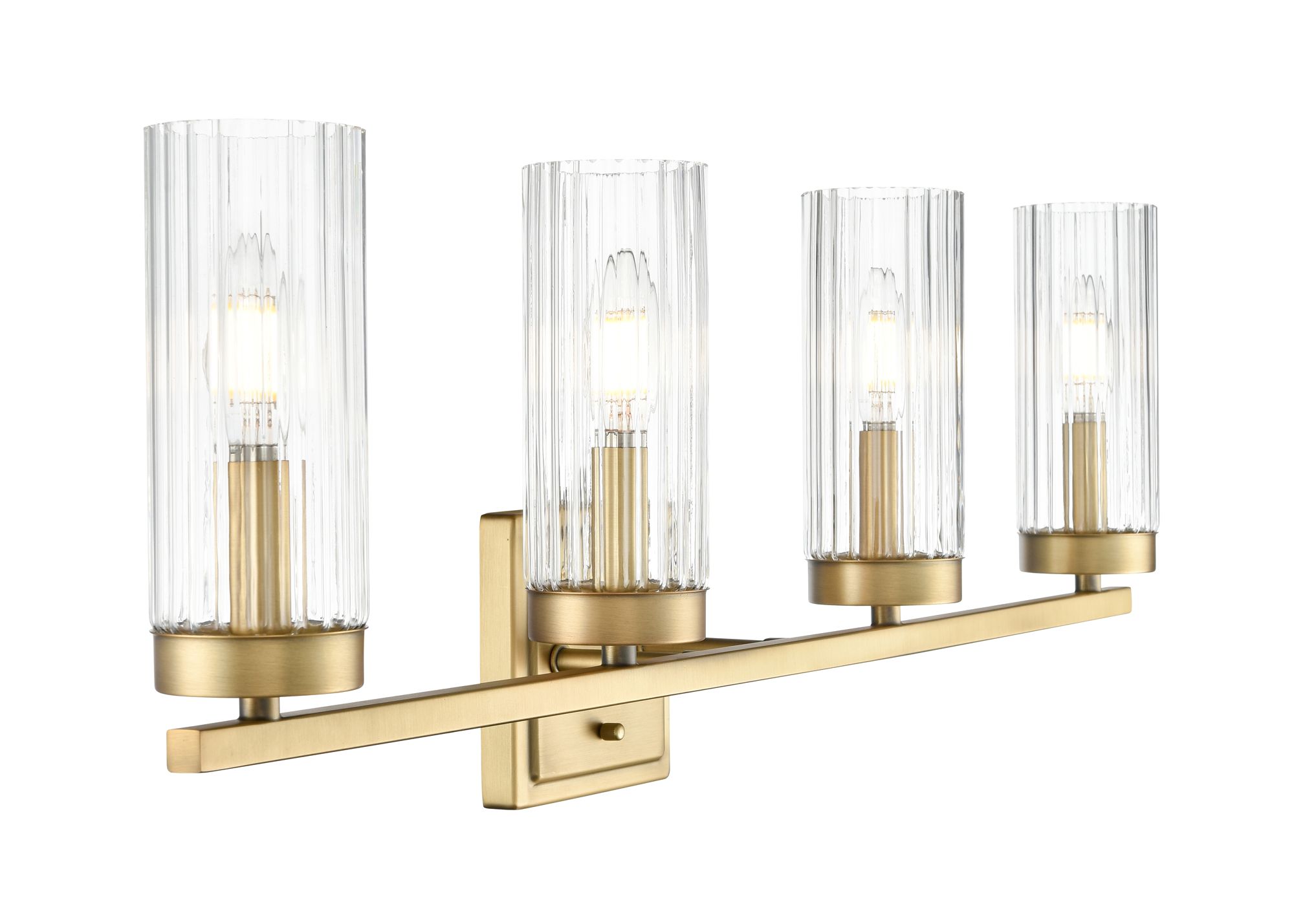 Image 4 Millennium Iversen 4-Light 29.75" Vintage Brass Vanity Light with Shade more views