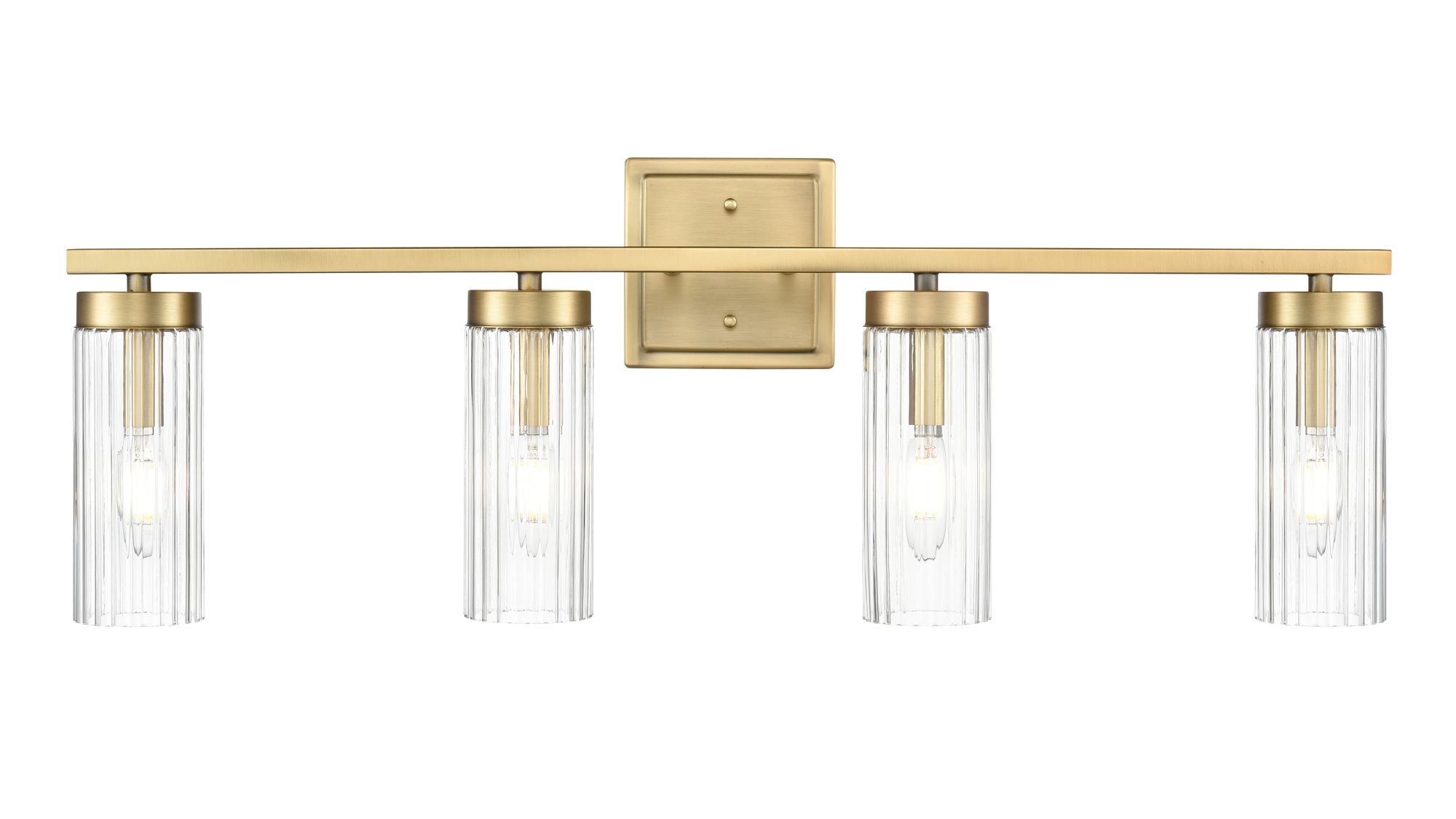 Image 5 Millennium Iversen 4-Light 29.75" Vintage Brass Vanity Light with Shade more views