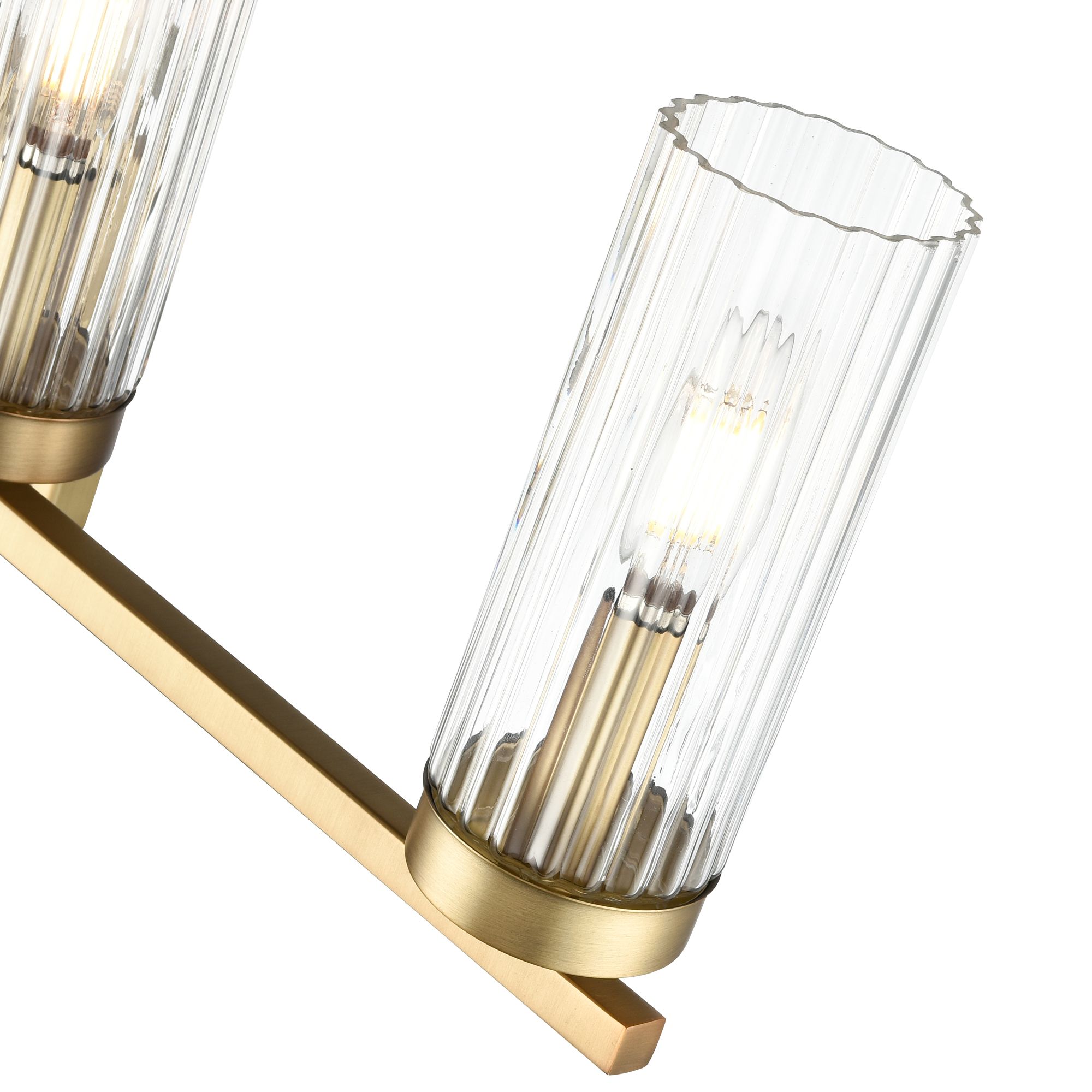 Image 6 Millennium Iversen 4-Light 29.75" Vintage Brass Vanity Light with Shade more views