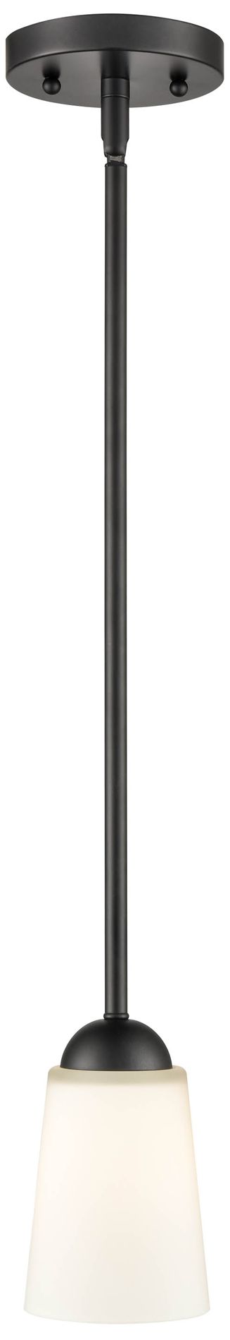 Millennium Ivey Lake 1-Light 4.75" Matte Black Pendant with Glass Shade