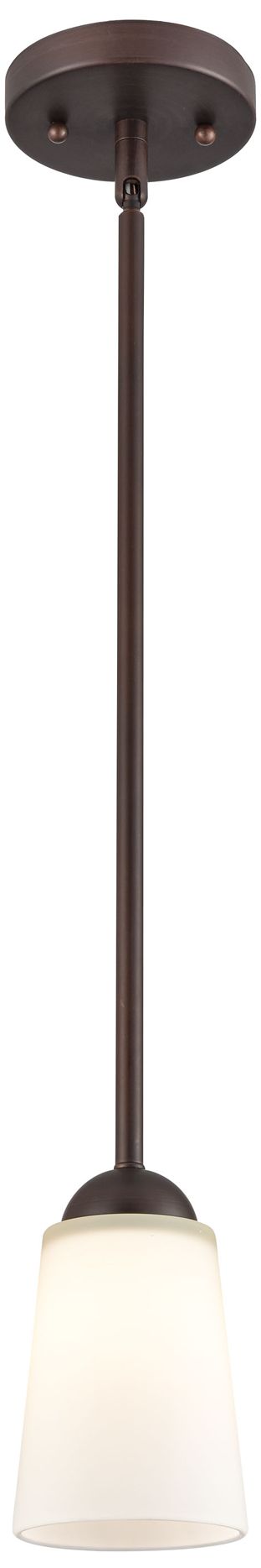 Millennium Ivey Lake 1-Light 4.75" Rubbed Bronze Pendant with Glass Shade
