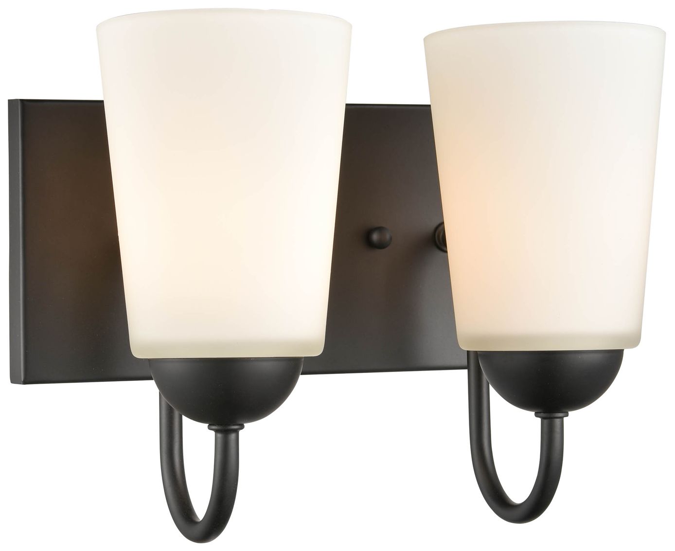 Millennium Ivey Lake 2-Light 10" Matte Black Vanity Light with Glass Shade