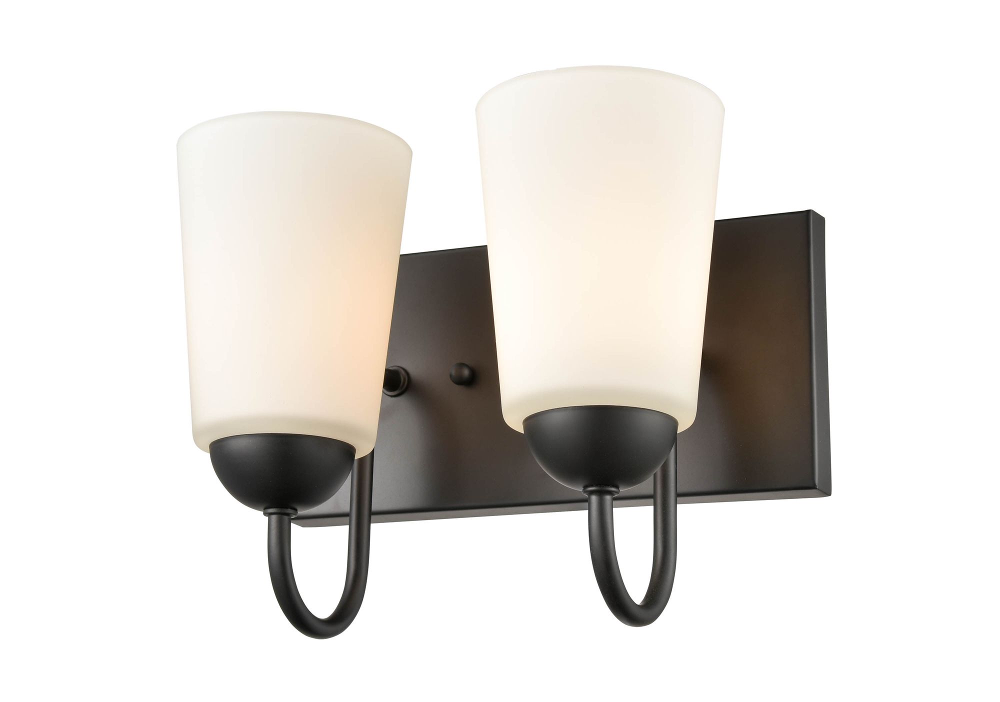 Image 2 Millennium Ivey Lake 2-Light 10" Matte Black Vanity Light with Glass Shade more views